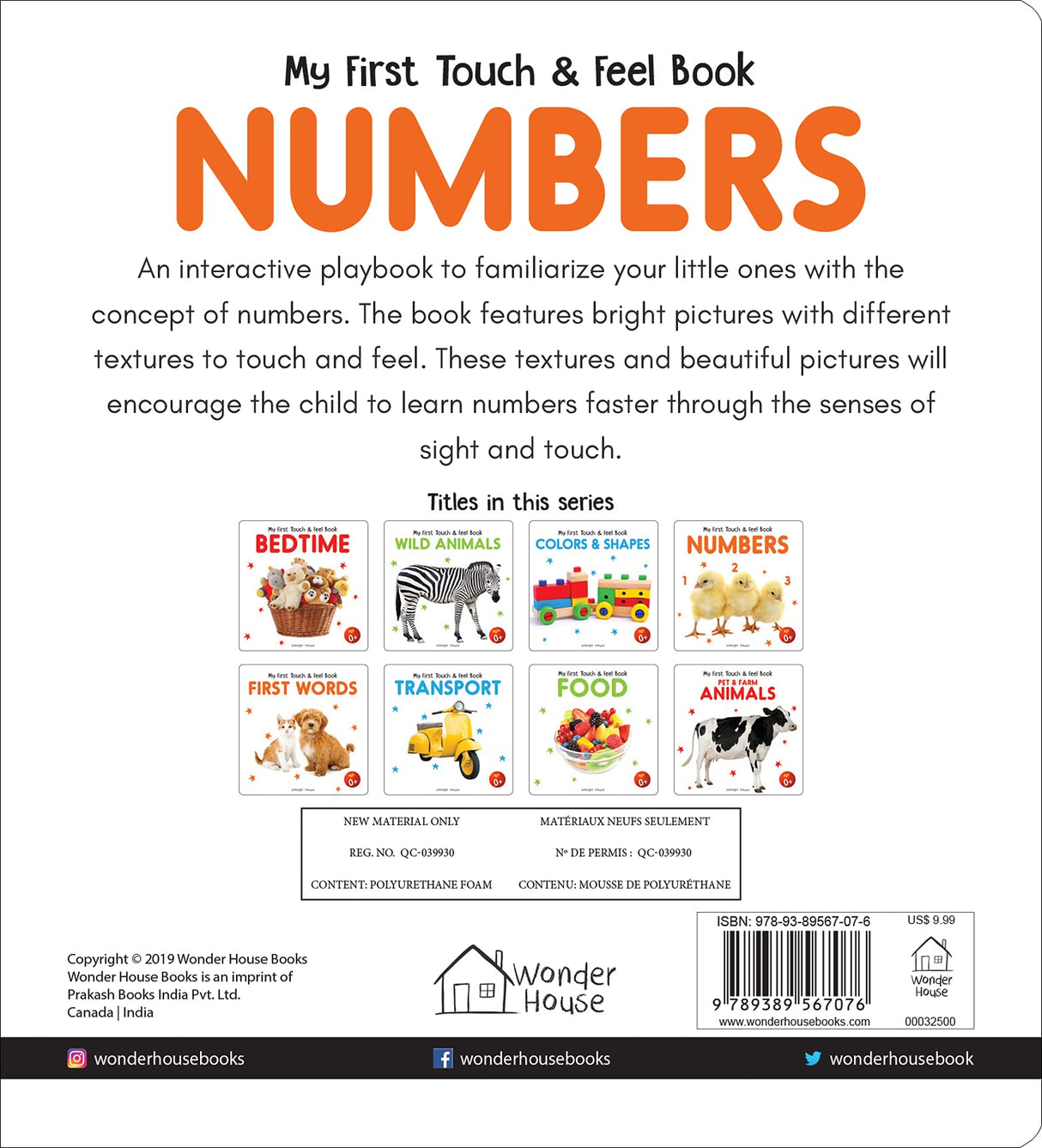 My First Book of Touch And Feel - Numbers : Touch And Feel Board Book For CHildren - Retail Maharaj