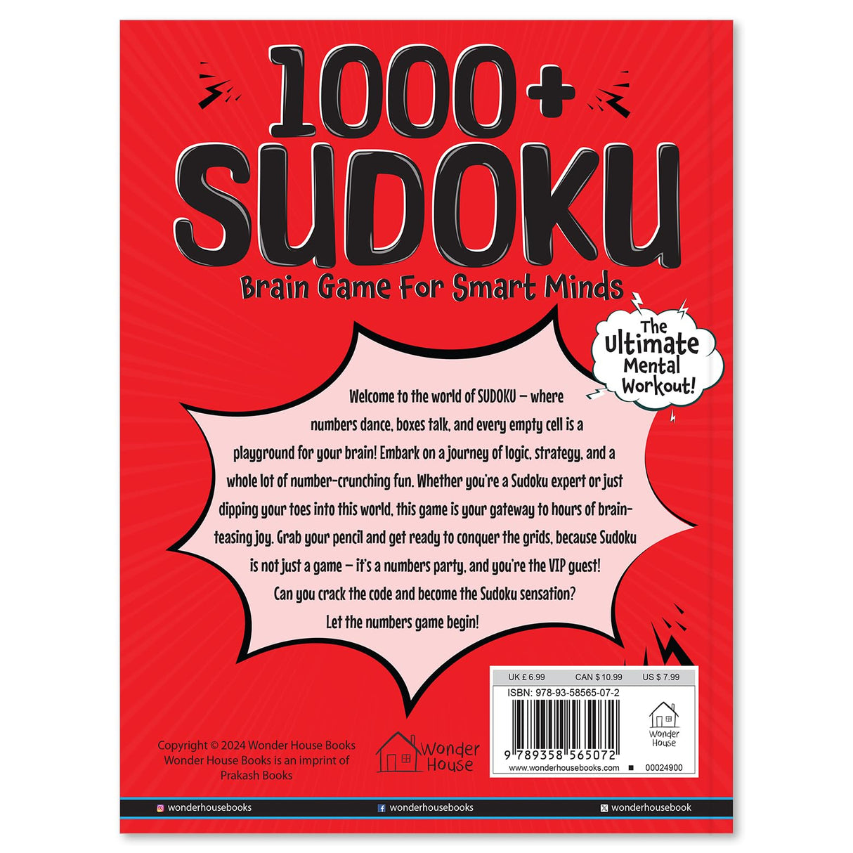 1000+ Sudoku Brain Games for Smart Minds | Fun Logic Puzzles for All Levels | Ages 8–12 | Boost Focus & Problem-Solving Skills with Hours of Fun - Retail Maharaj