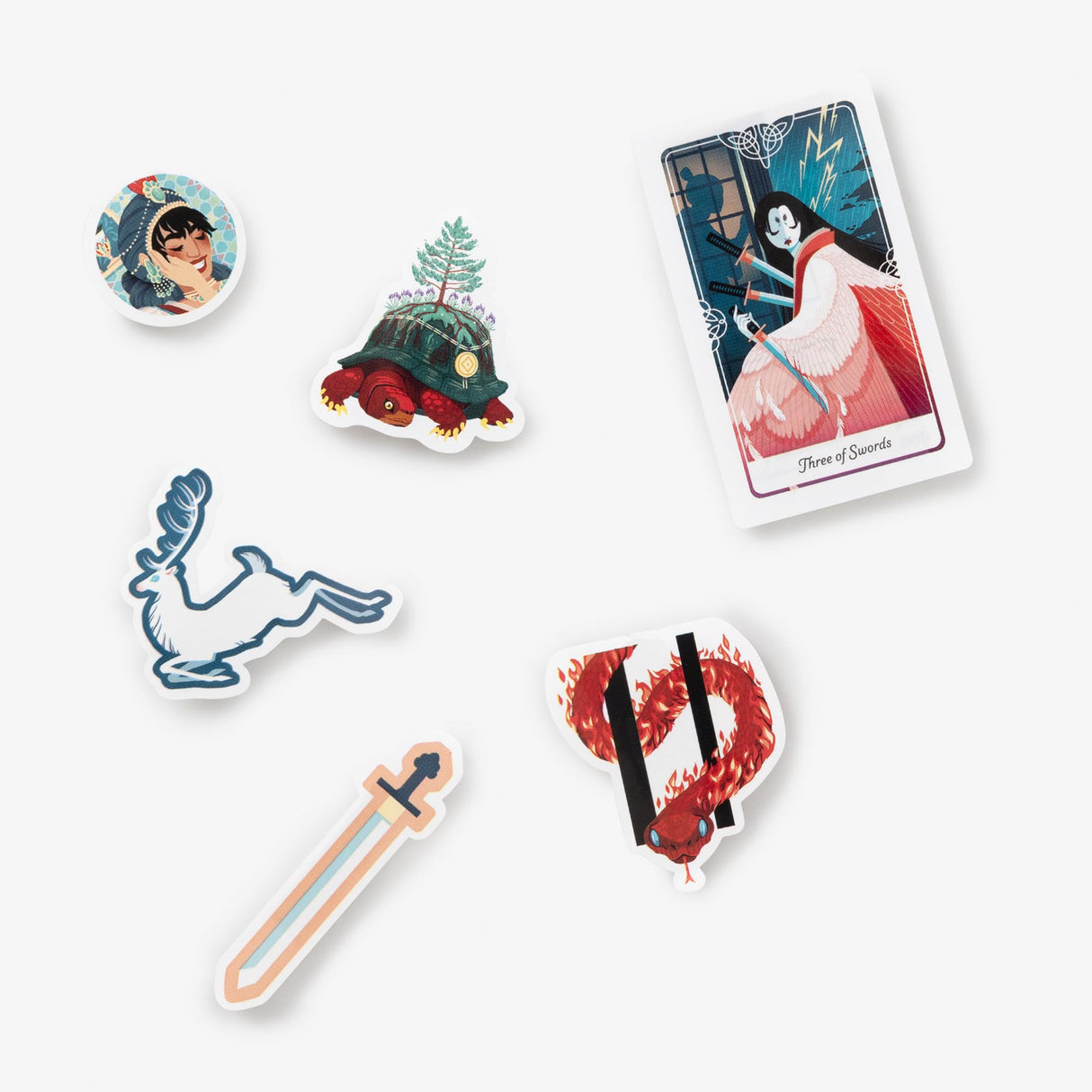 Tarot of the Divine Stickerology: Tarot Stickers Featuring Deities, Folklore, and Fairy Tales from Around the World: Tarot stickers for journals, water bottles, laptops, planners, and more - Retail Maharaj
