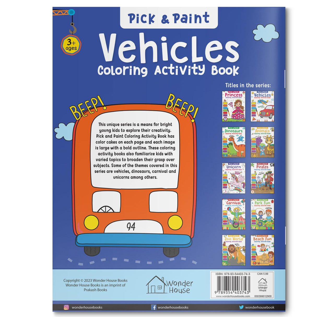 Pick and Paint Coloring Activity Book For Kids: Vehicles - Retail Maharaj