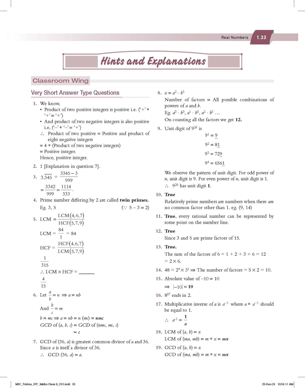 Pearson IIT Foundation' 25 Mathematics Class 8 | For JEE, NTSE & Olympiad Exams | As per CBSE, ICSE & State Curriculums | Includes JEE Practice Questions | Free acess to 16 Online Assessments, 78 Video Solutions & Interactive Tests via Pearson MyInsights - Retail Maharaj