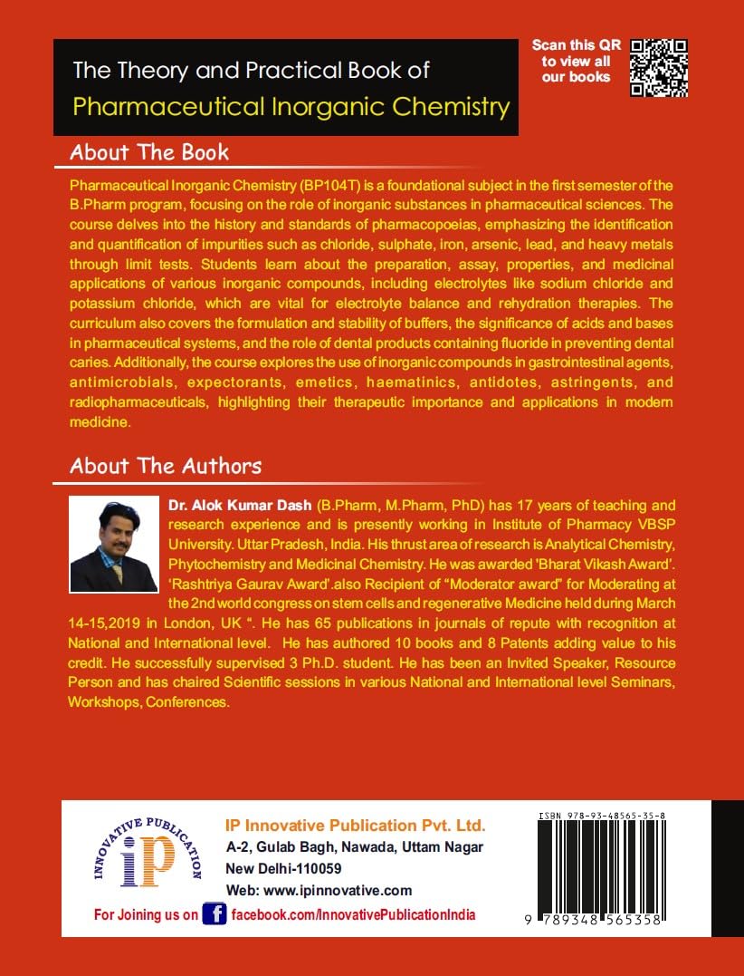The Theory and Practical Book of Pharmaceutical Inorganic Chemistry for the Students of B.Pharm 1st Semester (First Edition, 2025) - Retail Maharaj