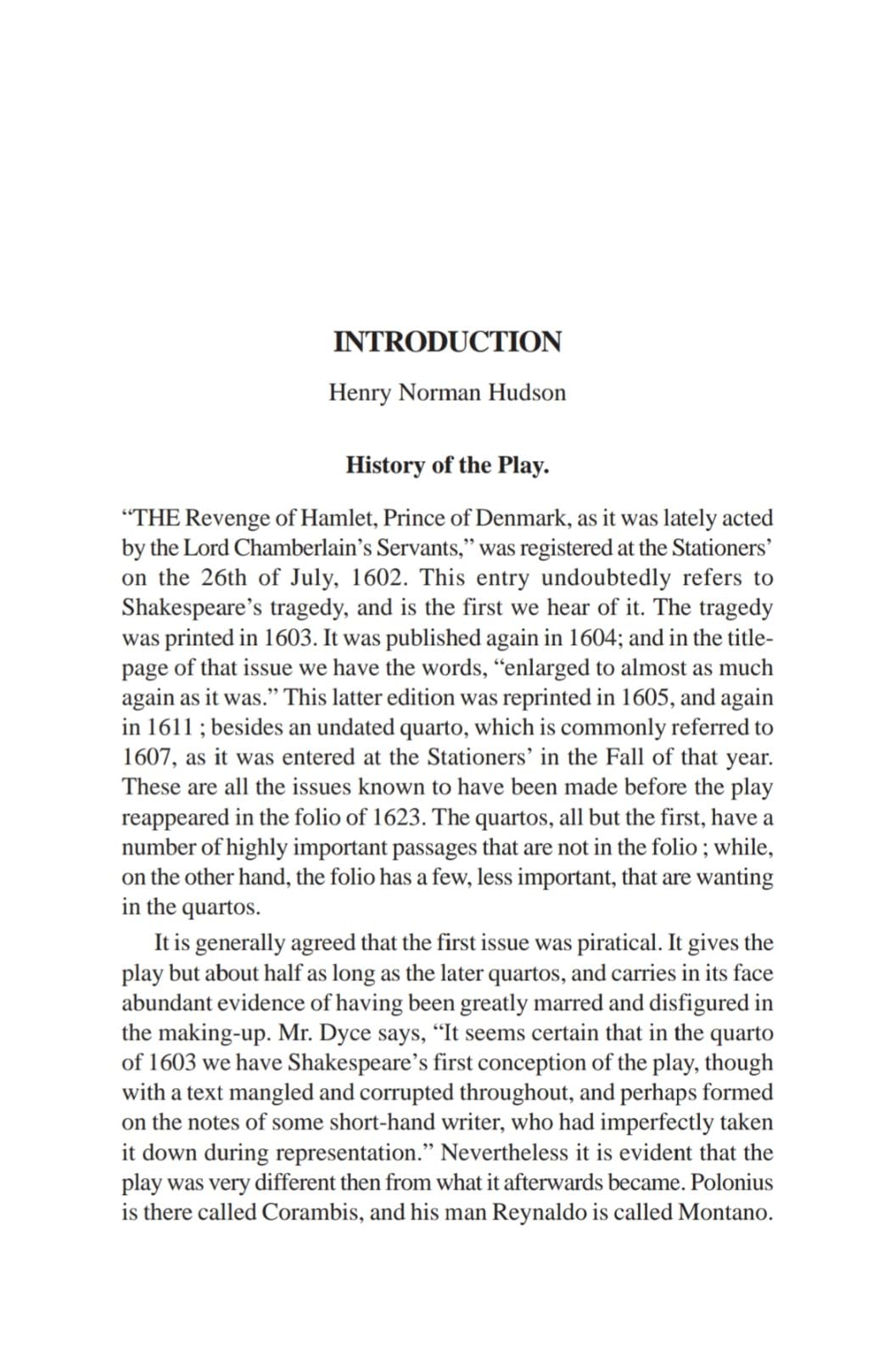 William Shakespeare's Tragedy of Hamlet, Prince of Denmark (English Version)
