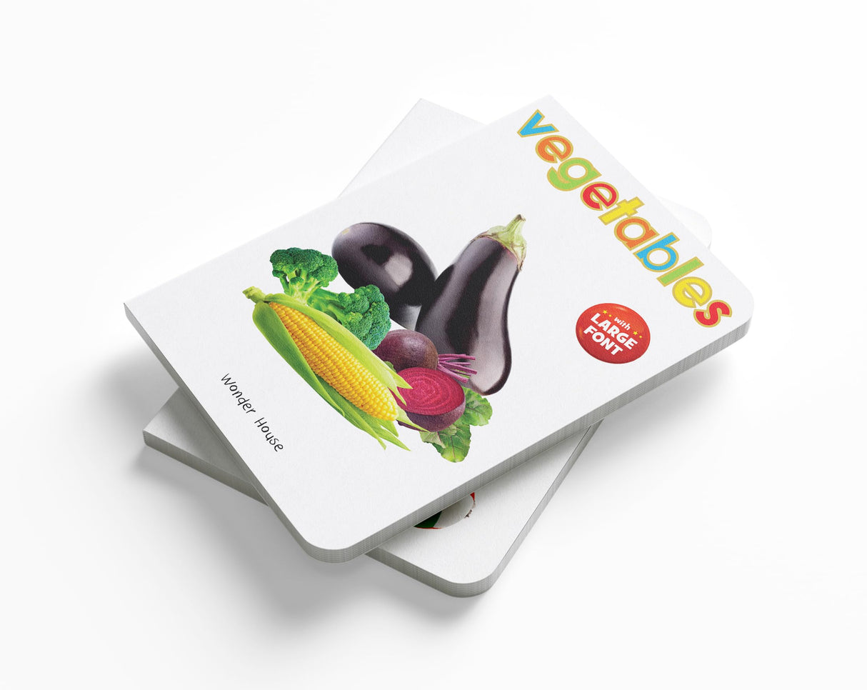 Vegetables – Early Learning Board Book with Large Font: Brightly Illustrated Vegetable Recognition Book for Kids | Big Board Books Series for Babies, Toddlers & Preschoolers | Learn About Carrots, Potatoes, Tomatoes & More with Bold Text & Clear Pictures - Retail Maharaj