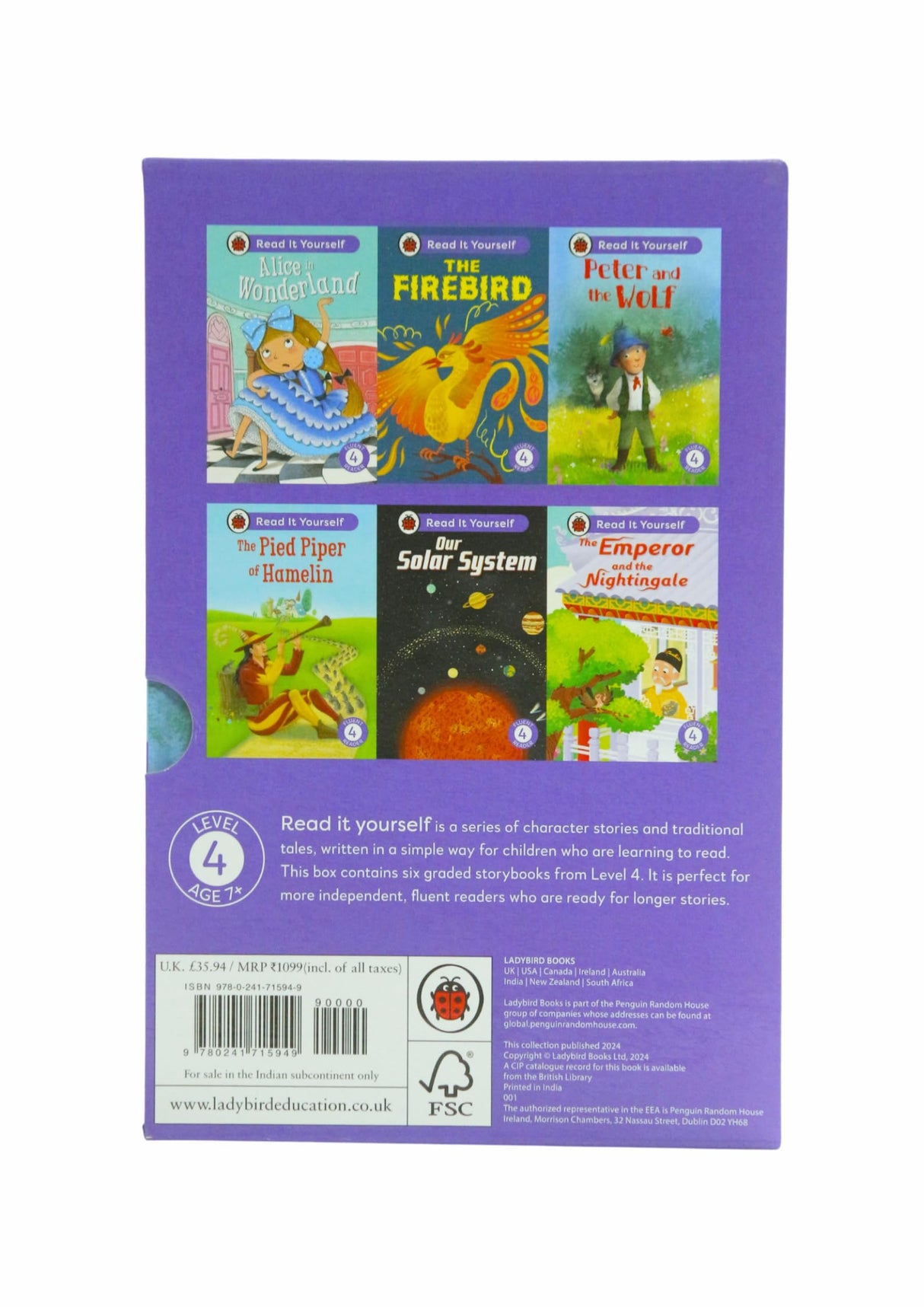 Read It Yourself with Ladybird: Fluent Readers Level 4: 6 Books Collection Box Set (Alice in Wonderland, The Pied Piper of Hamelin, Peter and the Wolf, The Firebird, and Our Solar System) - Retail Maharaj