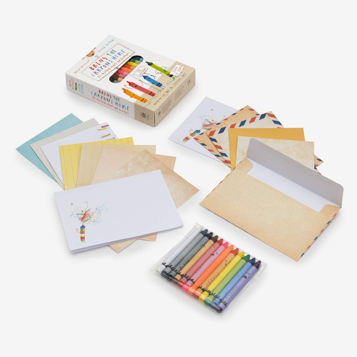 Bring the Crayons Home: A Box of Crayons, Letter-Writing Paper, and Envelopes - Retail Maharaj