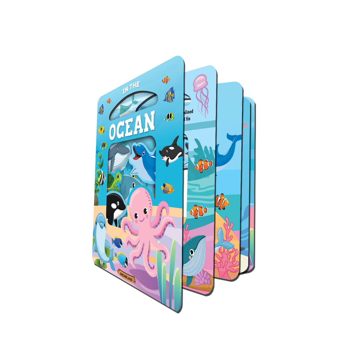In the Ocean Die Cut Window Board Book for Kids Age 3+ | Early Learning Picture Book with Fun Sea Creature Facts, Bright Illustrations & Toddler-Friendly Die-Cut Pages - Retail Maharaj