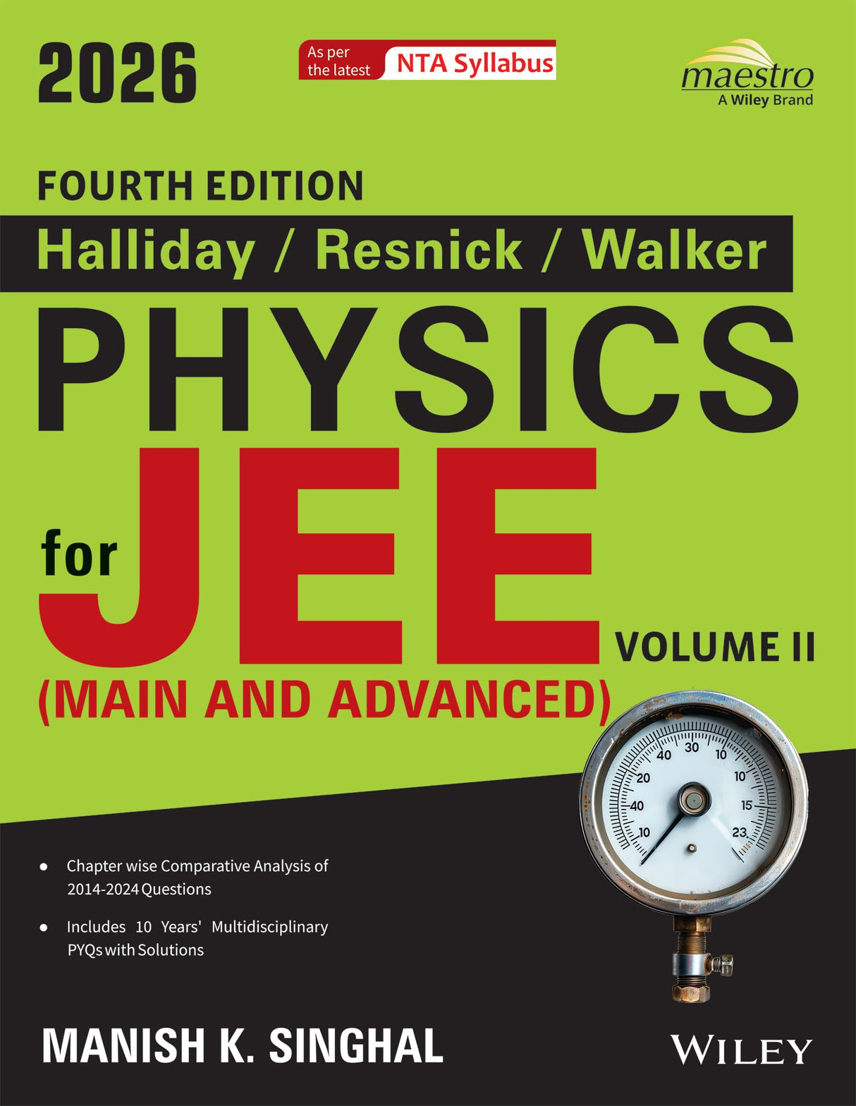 Wiley's Halliday / Resnick / Walker Physics for JEE (Main & Advanced), Vol II, 4ed, 2026 - Retail Maharaj