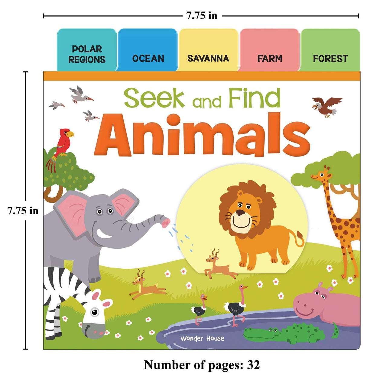 Seek And Find - Animals : Early Learning Board Books With Tabs - Retail Maharaj