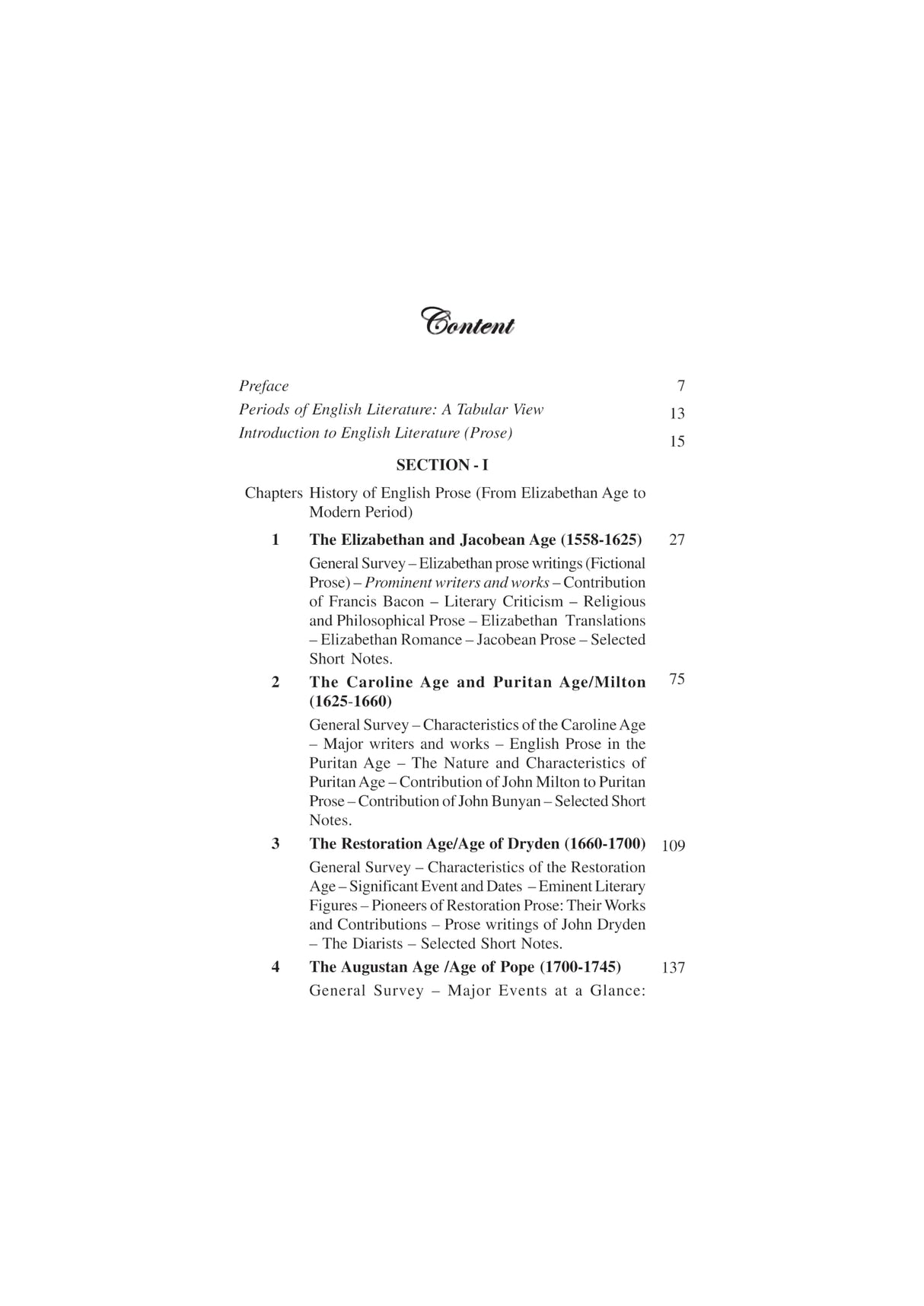 A Reading of English Prose: Elizabethan to Modern (Text with Criticism) [DSC- 2 Sem-II,C.U} (English Version)