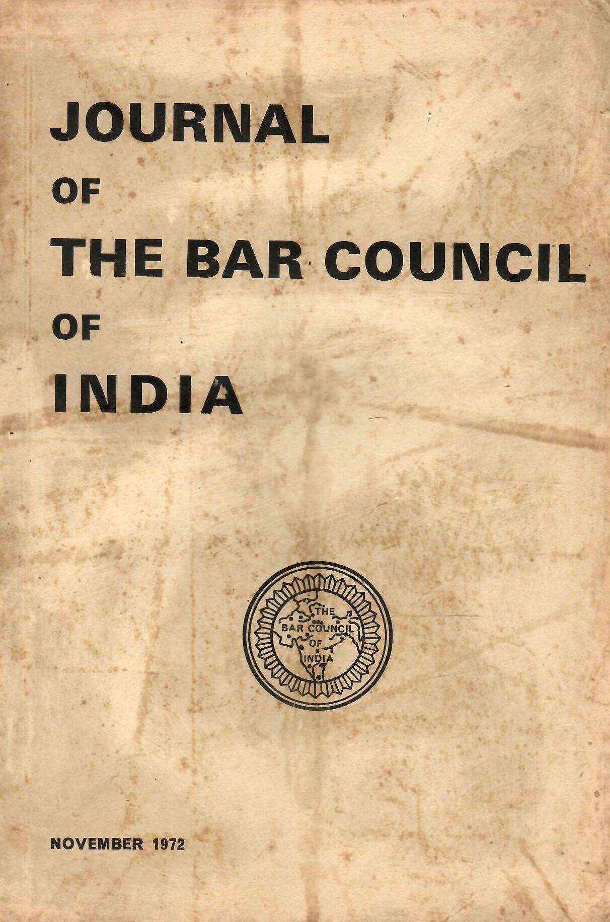 Journal Of The Bar Of India - Vol. 1 , 1972
