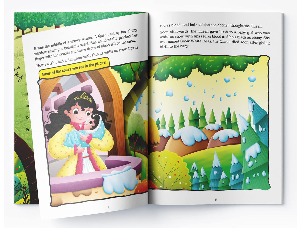 Fairy Tales Comprehension: Snow White and the Seven Dwarfs Read & Respond Workbook | Ages 5–8 | Build Language Skills with Classic Tales & Engaging Activities - Retail Maharaj