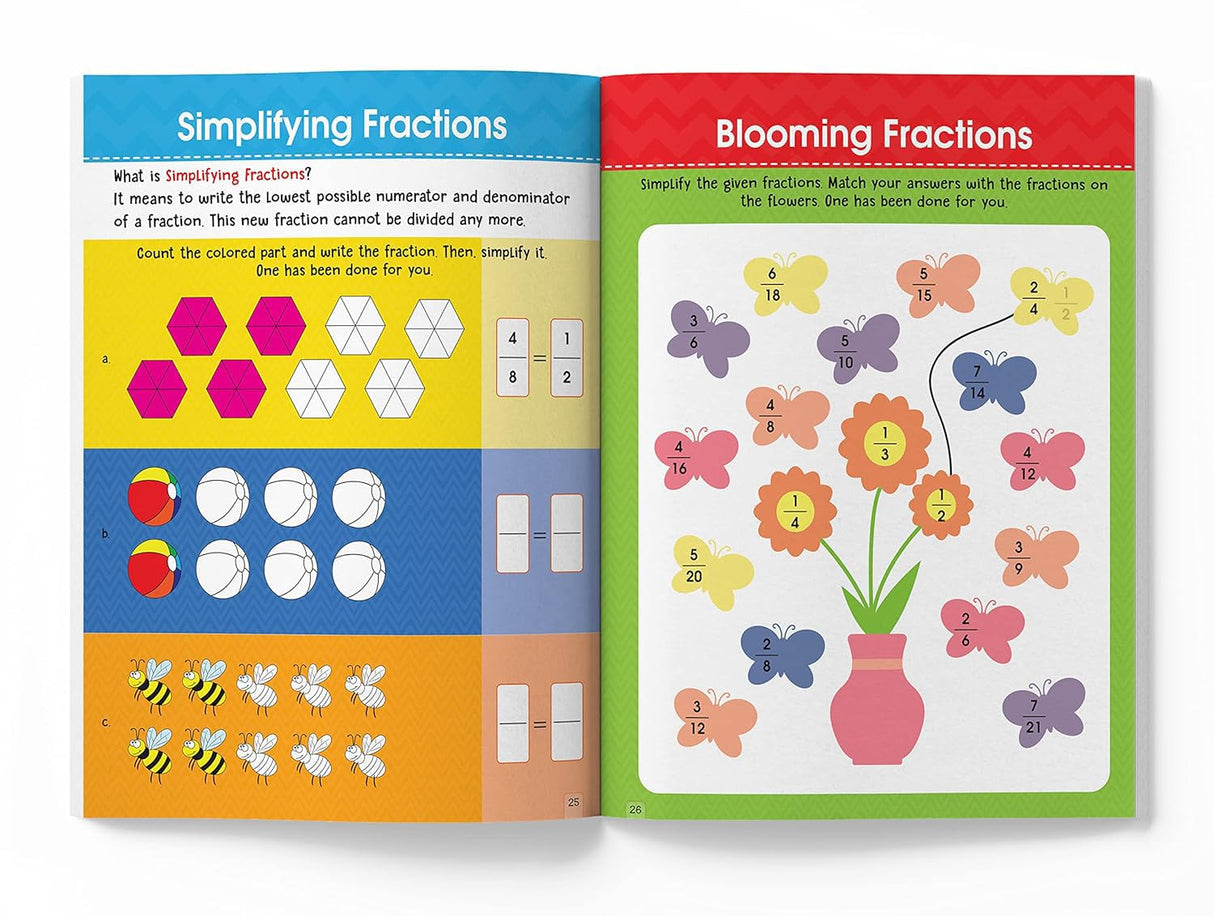 Math Activity Books Bundle 2 – Multiply / Fraction / Addition (Pack of 3 Books) - Retail Maharaj