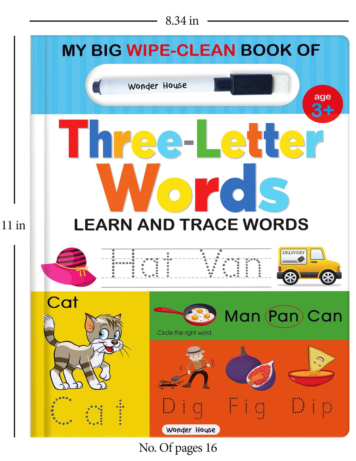 My Big Wipe And Clean Book of Three Letter Words for Kids : Learn And Trace Words - Retail Maharaj