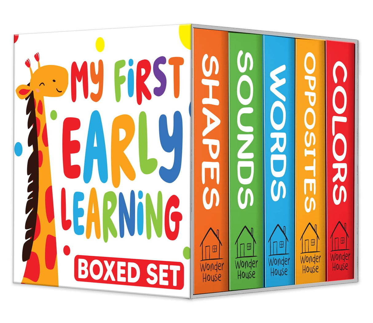 My First Early Learning Mini Boxset β 5 Mini Board Books: Colors, Shapes, Words, Sounds & Opposites | Pocket-Sized Learning Books with Bright Pictures | Durable Toddler Board Book Set | Agesβ―1β3 Years - Retail Maharaj