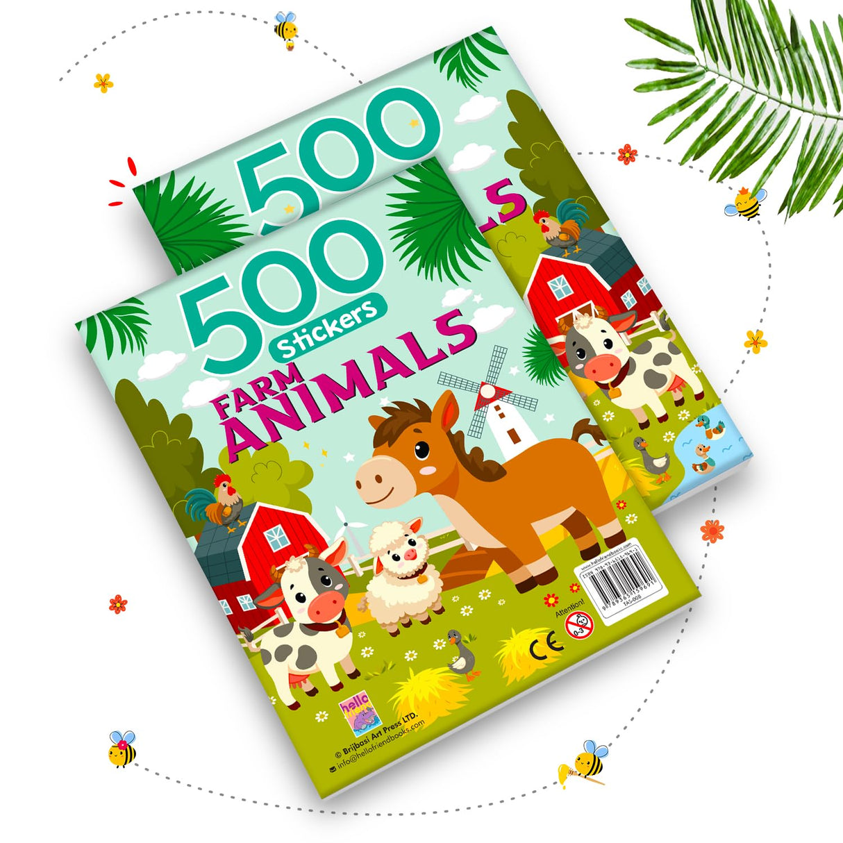 My First 500 Farm Animals Sticker Activity Book for Kids, Children and Toddlers β Fun Activity with Coloring β Ages 3+ Years - Retail Maharaj