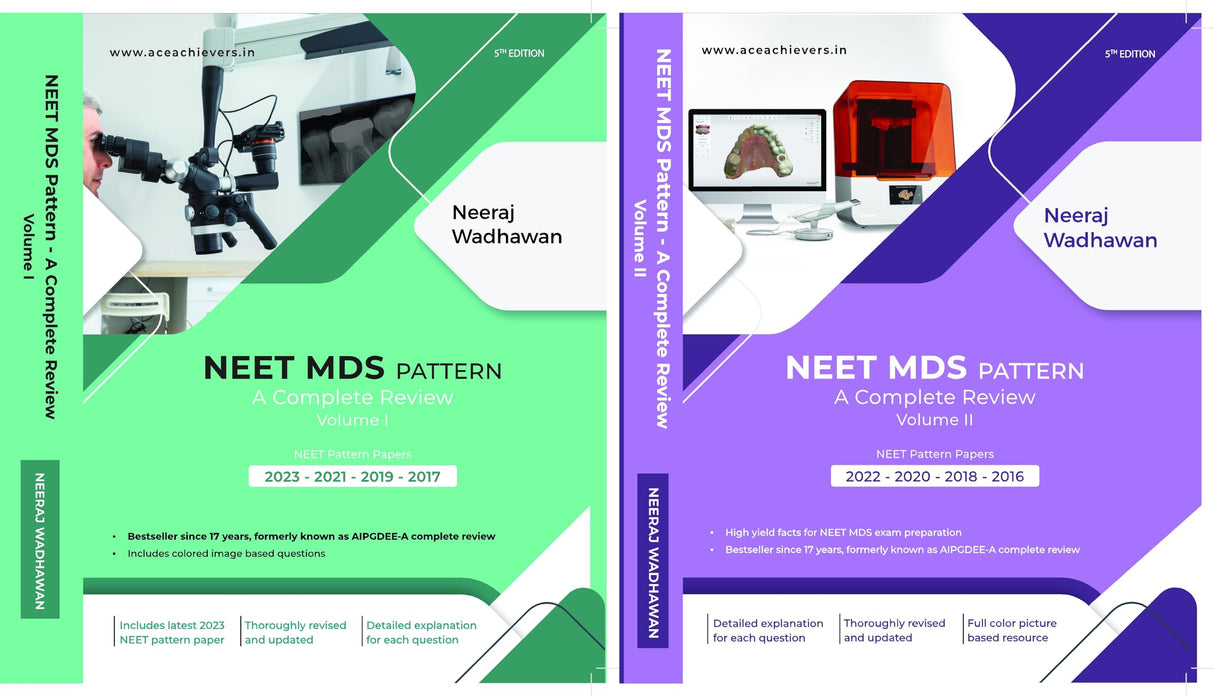 NEET MDS Pattern A Complete Review Volume 1 & 2 (2023-2021-2019-2017) 5th Edition 2024 - Retail Maharaj