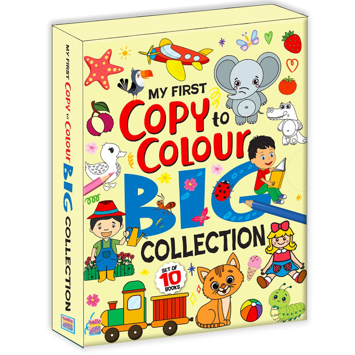 My First Early Learning Copy of Colouring Big 10 in 1 Collection Fun Activity Books for Kids, Children and Toddlers (Ages 2+ years) (Pack of 10) - Retail Maharaj