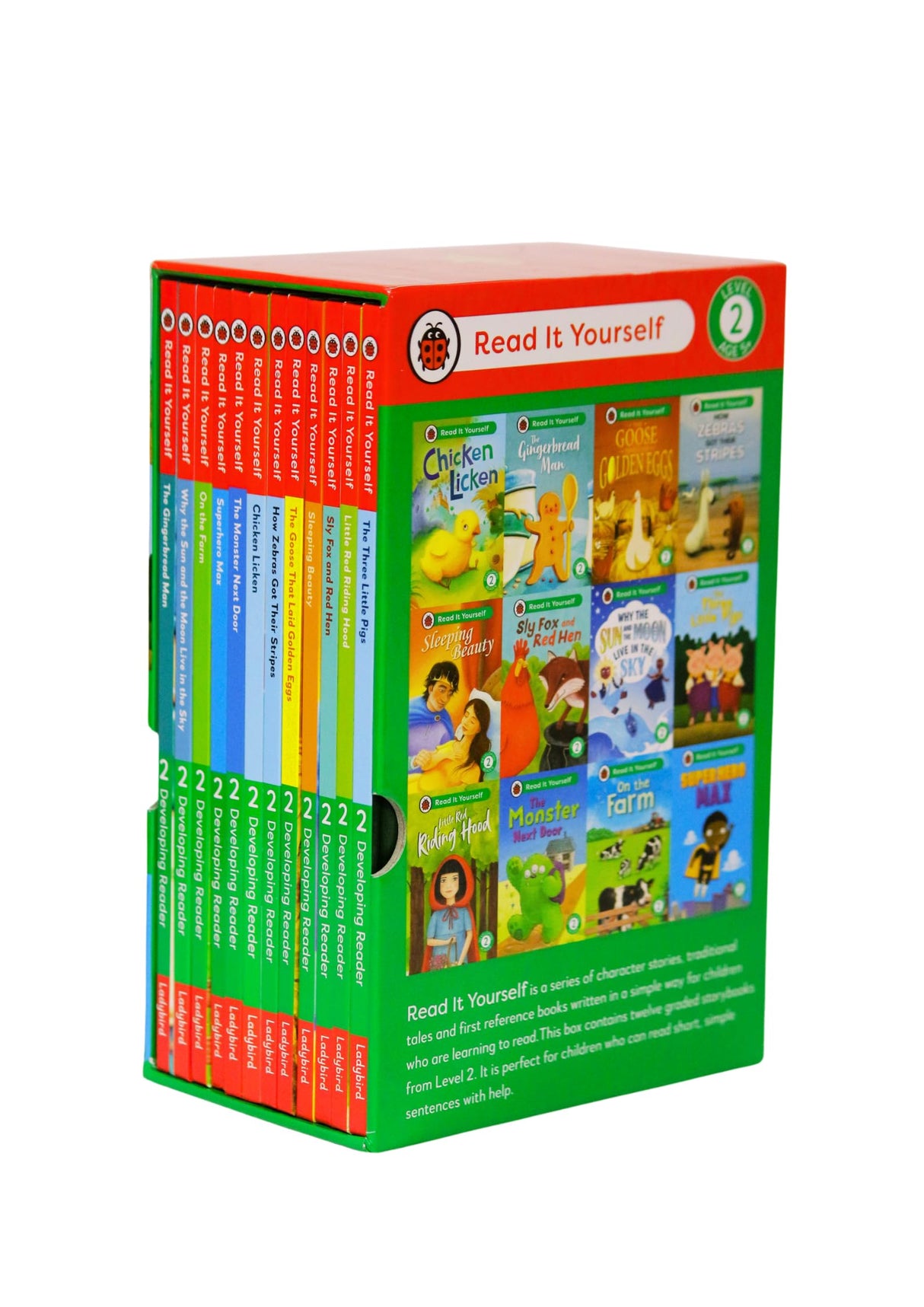 Read It Yourself with Ladybird: Developing Readers Level 2: 12 Books Collection Box Set (The Three Little Pigs, The Gingerbread Man, Little Red Riding Hood, Sleeping Beauty and More) - Retail Maharaj