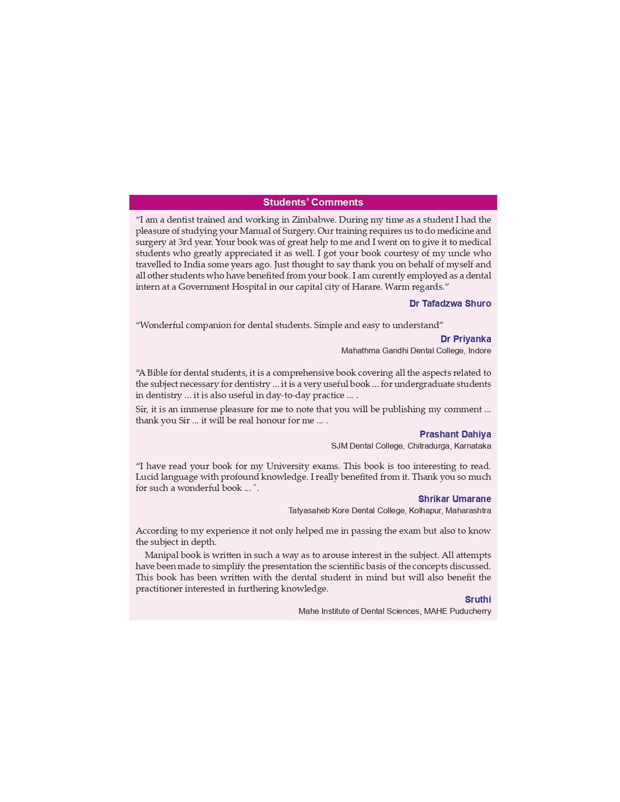 Manipal Manual Of Surgery With Clinical Methods For Dental Students 4Ed (Pb 2022) - Retail Maharaj