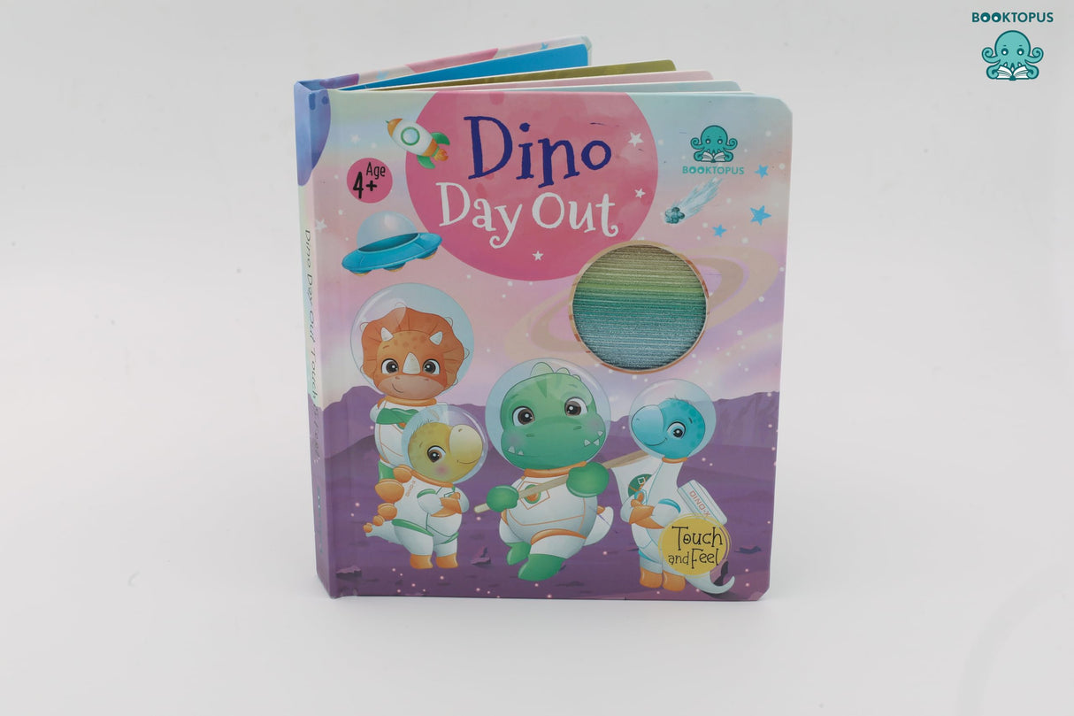 Booktopus Touch and Feel Board Book - Dino Day Out Sensory Book for Toddlers - Textured Baby Books for 4+ Years - Interactive Learning Book - Retail Maharaj