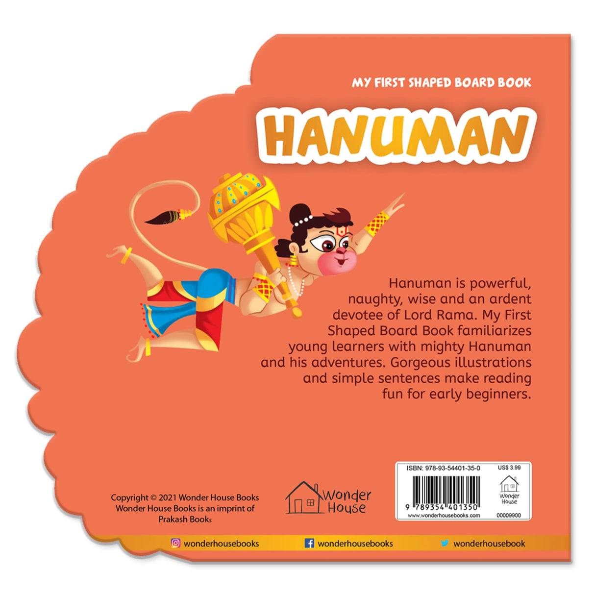My First Shaped Board Book: Illustrated Lord Hanuman Hindu Mythology Picture Book for Kids Age 2+ (Indian Gods and Goddesses) - Retail Maharaj
