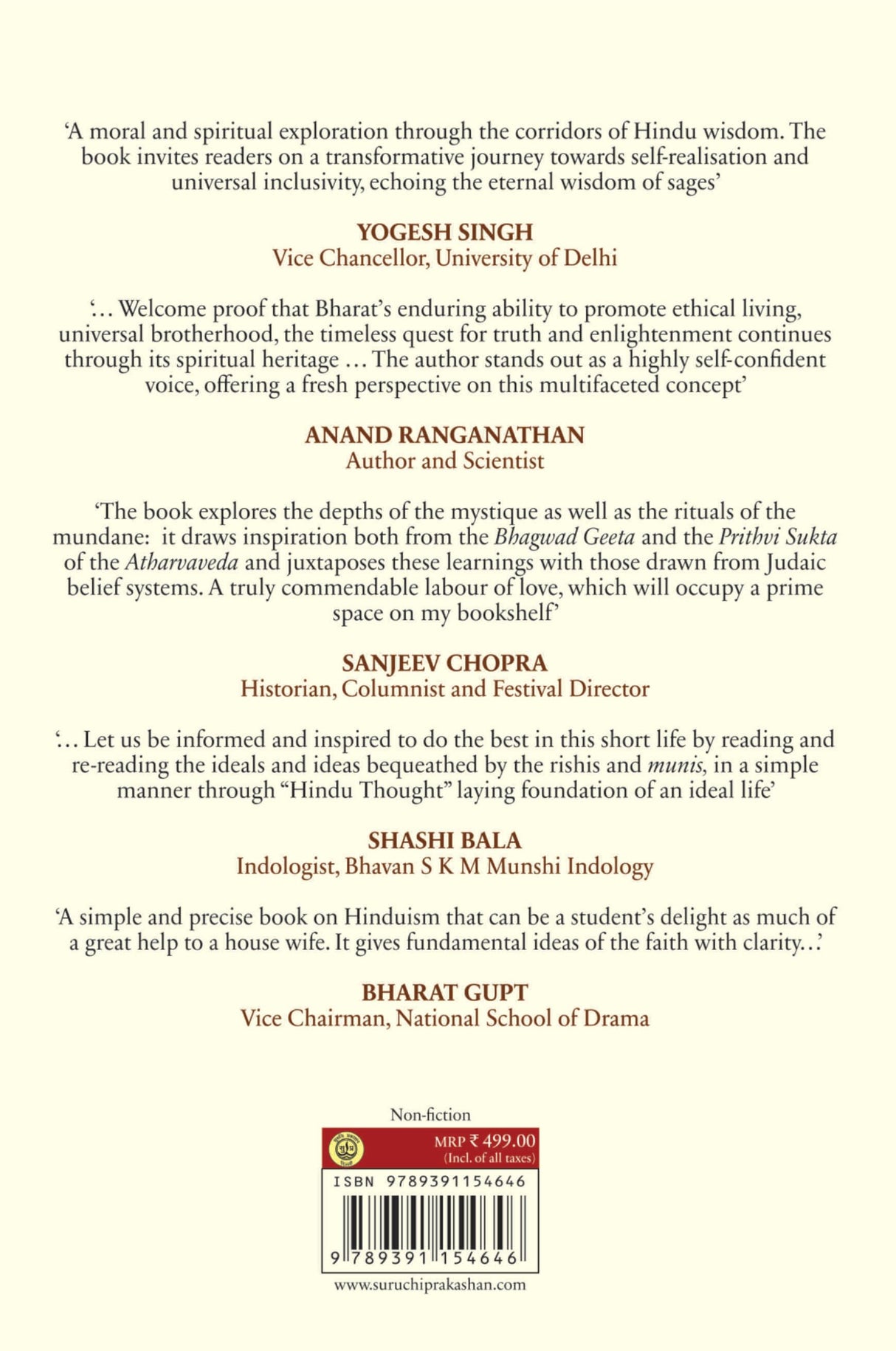 HINDU THOUGHT - A Foundation of Moral Living - Retail Maharaj