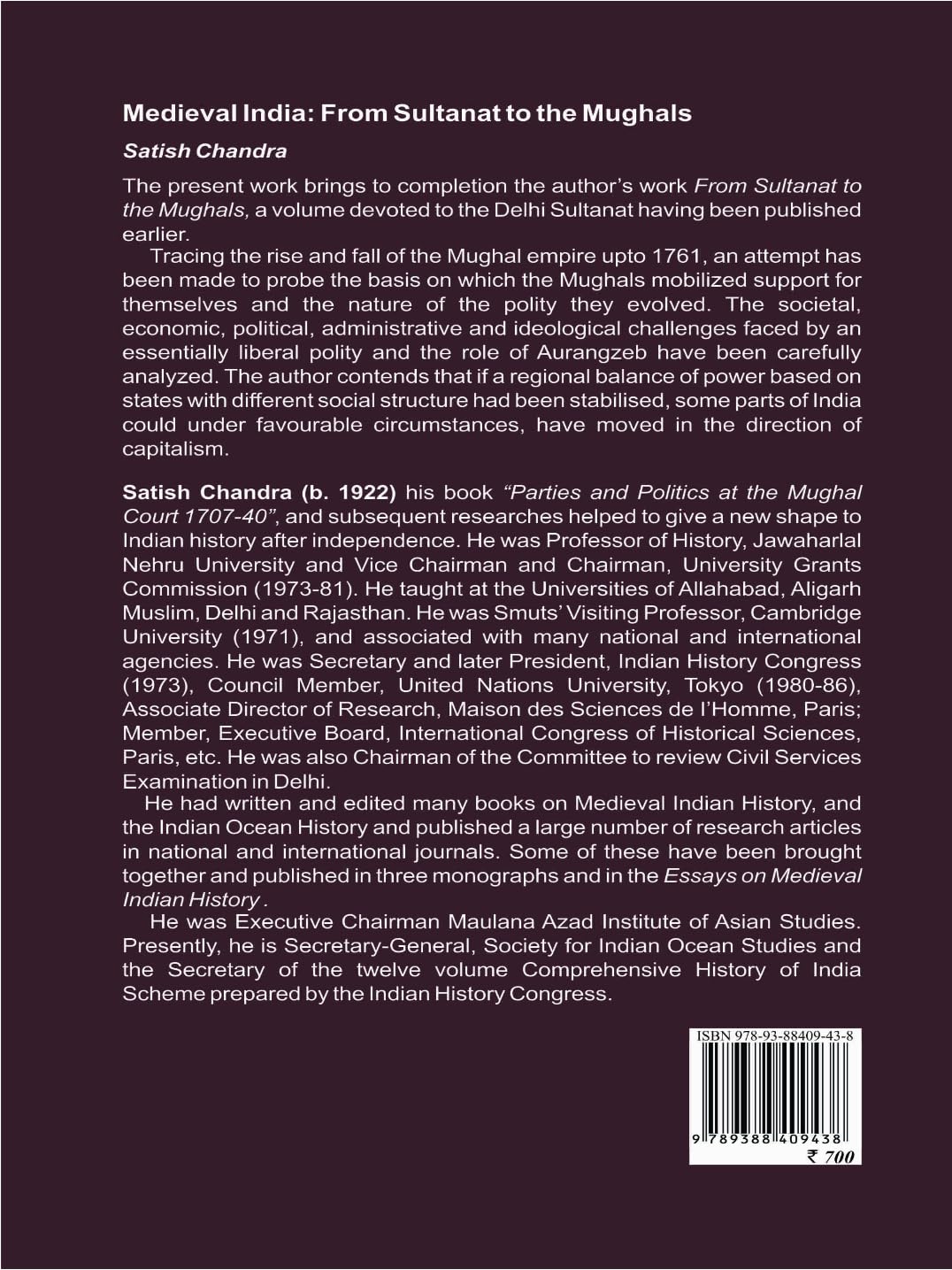 Medieval INDIA:From Sultanat to the Mughals Delhi Sultanat(1526-1748)Part-2(Paperback) - Retail Maharaj