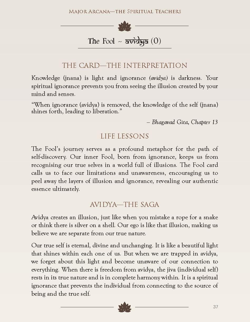 The Vedanta Tarot: Readings from the Ancient Indian Scriptures | Spiritual Journey with the Mystical Vedanta Tarot | Mystical Vedanta Tarot Deck & Guidebook – Include 22 Cards with 112 Book Pages - Retail Maharaj