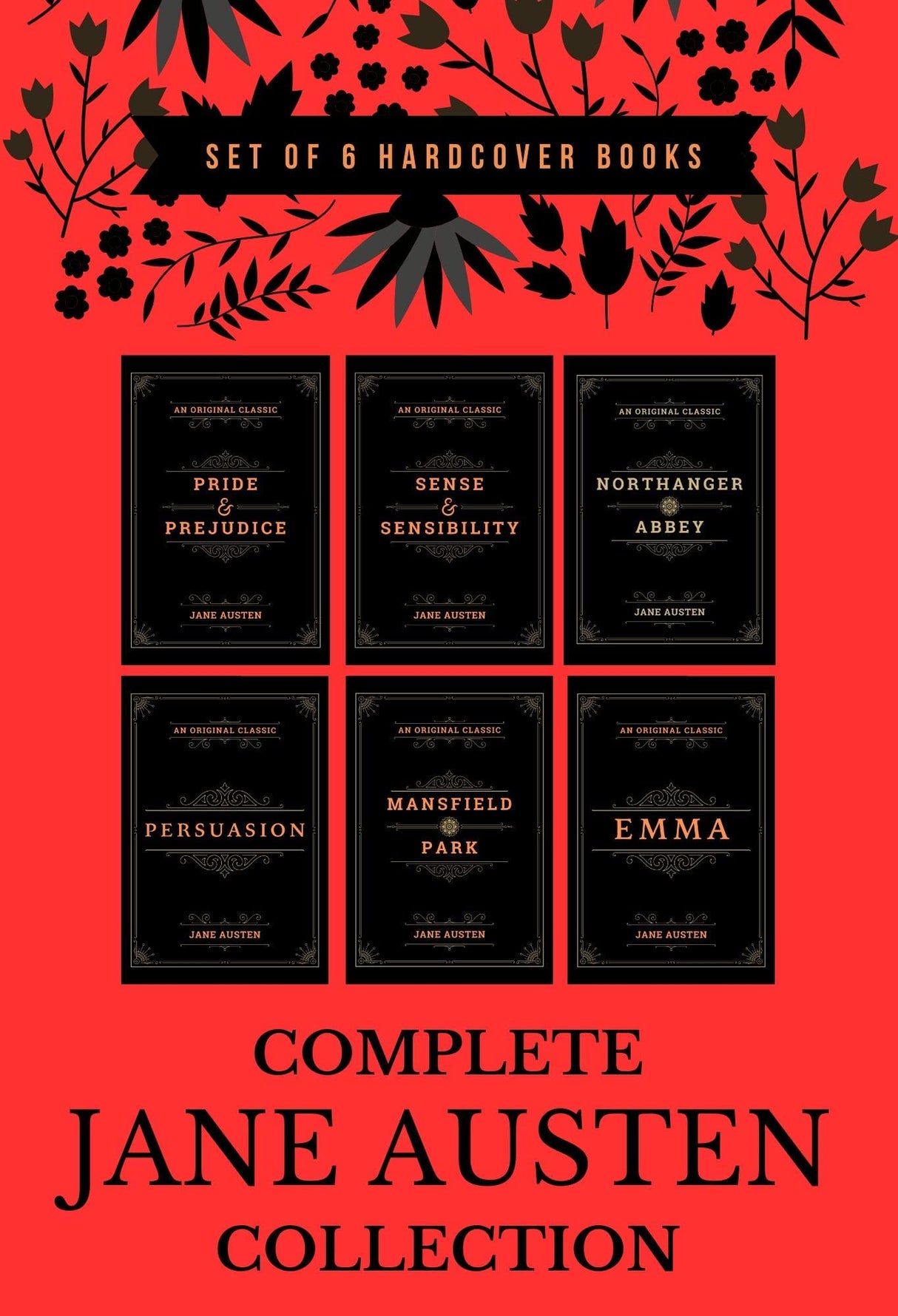 Complete Jane Austen Collection (Set of 6 Books) - Mansfield Park, Pride and Prejudice ,Sense & Sensibility, Persuasion, Emma, Northanger Abbey - Retail Maharaj