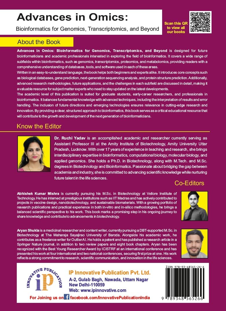 Advances in Omics: Bioinformatics for Genomics, Transcriptomics, and Beyond for the Bioinformatics and Computational Biology Students and Researchers - Retail Maharaj