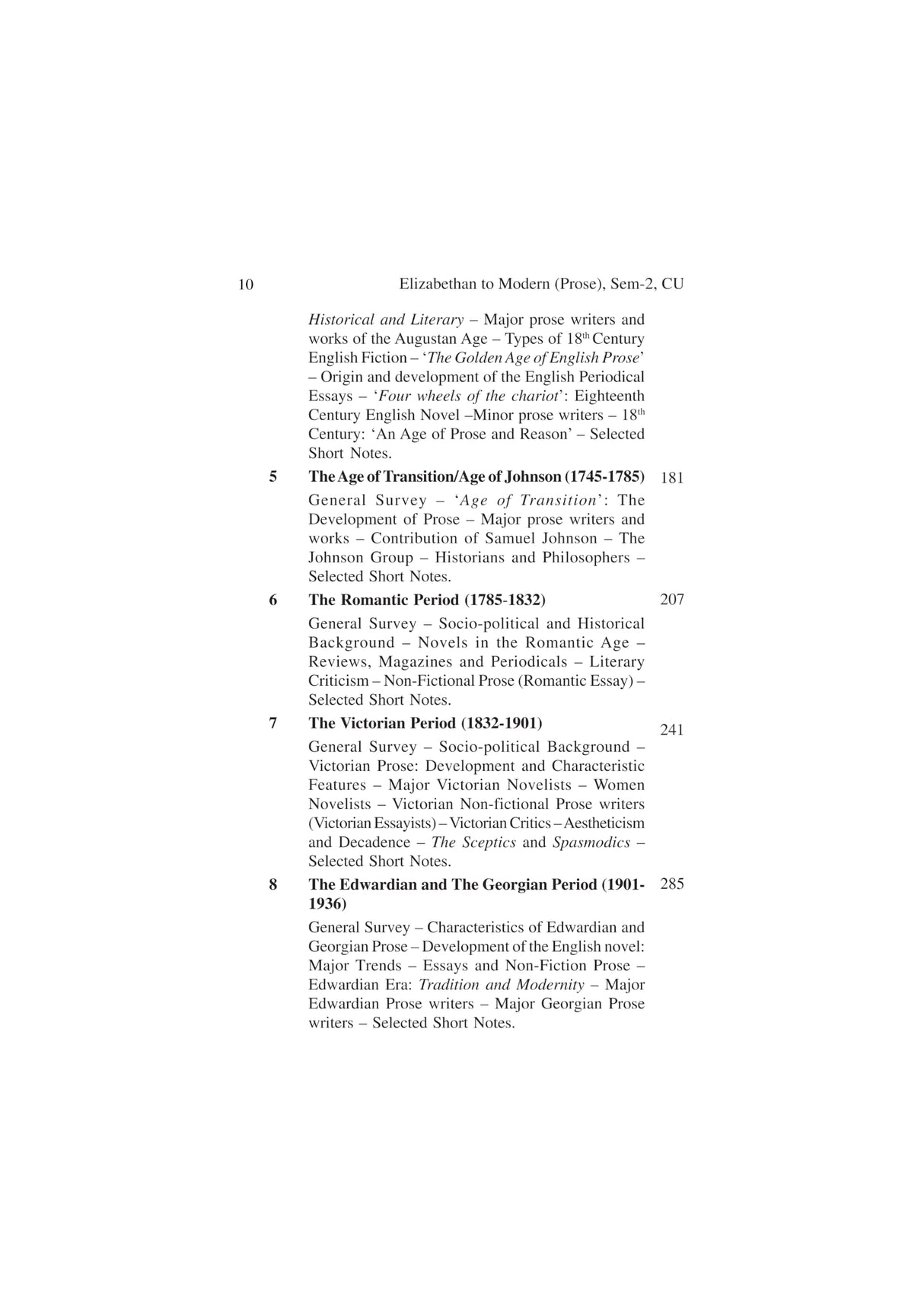 A Reading of English Prose: Elizabethan to Modern (Text with Criticism) [DSC- 2 Sem-II,C.U} (English Version)