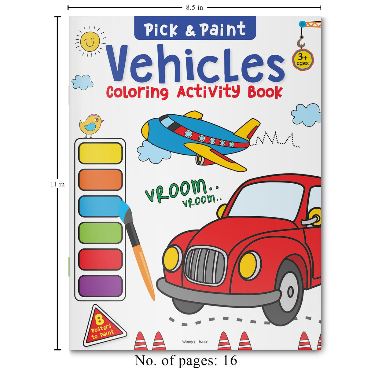 Pick and Paint Coloring Activity Book For Kids: Vehicles - Retail Maharaj