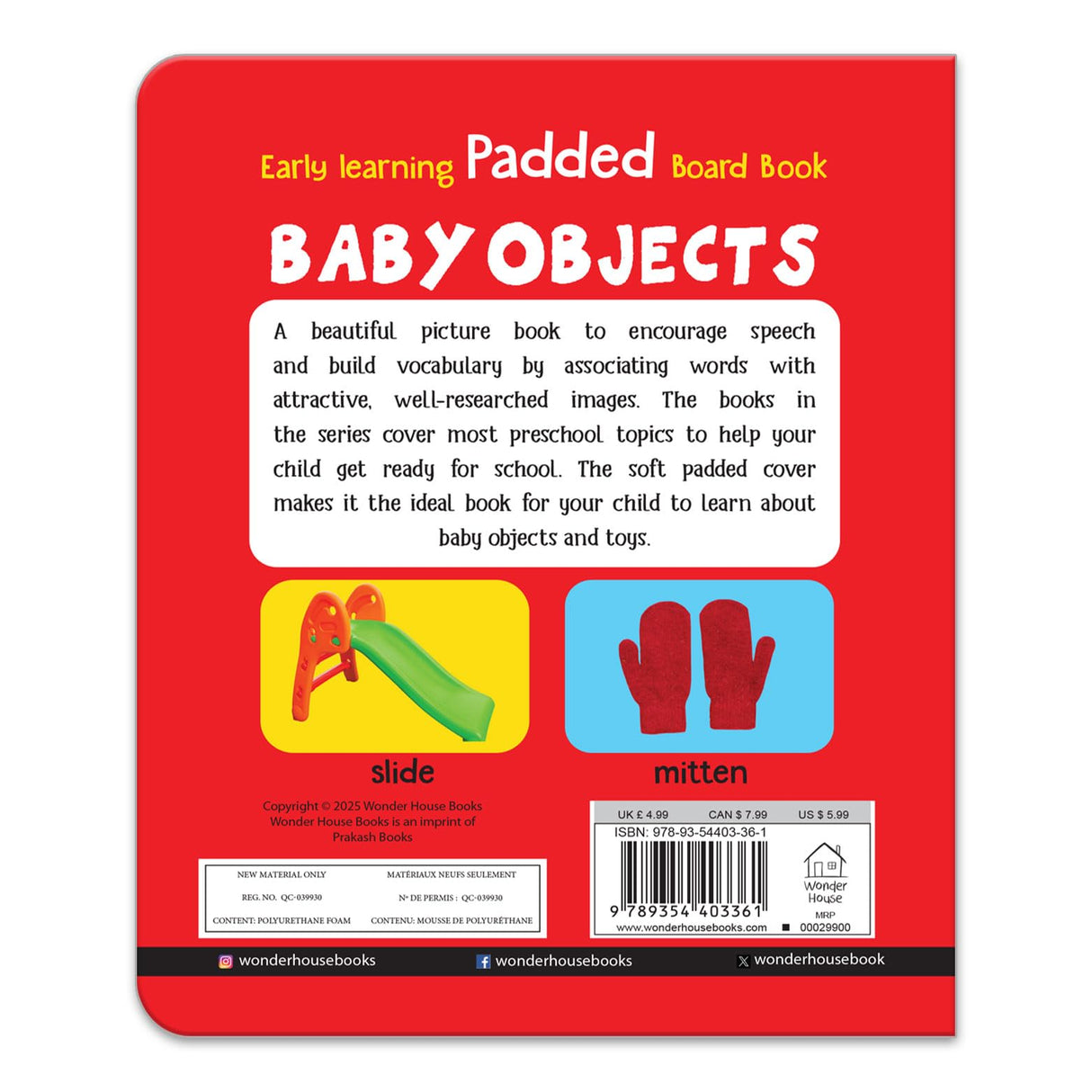 My First Padded Book of Baby Objects: Early Learning Board Book for Kids | Learn About Common Baby Items and Everyday Things with Bright Pictures | Durable Padded Board Book for Babies, Toddlers & Preschoolers | Ages 0–5 Years - Retail Maharaj