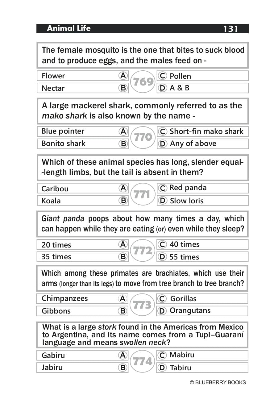 Quiz Book - Animal Life - Retail Maharaj
