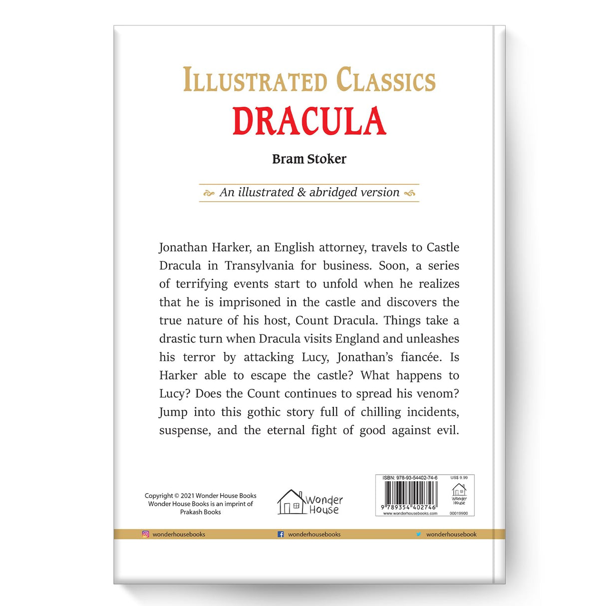 Dracula : llustrated Abridged Children Classic English Novel with Review Questions (Hardback) - Retail Maharaj