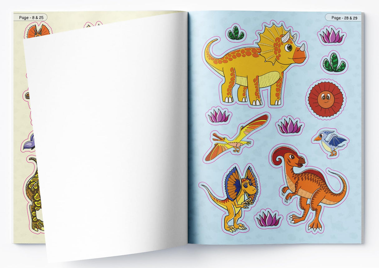 Jurassic Journey: Dinosaur Sticker Activity Book For Kids - Retail Maharaj