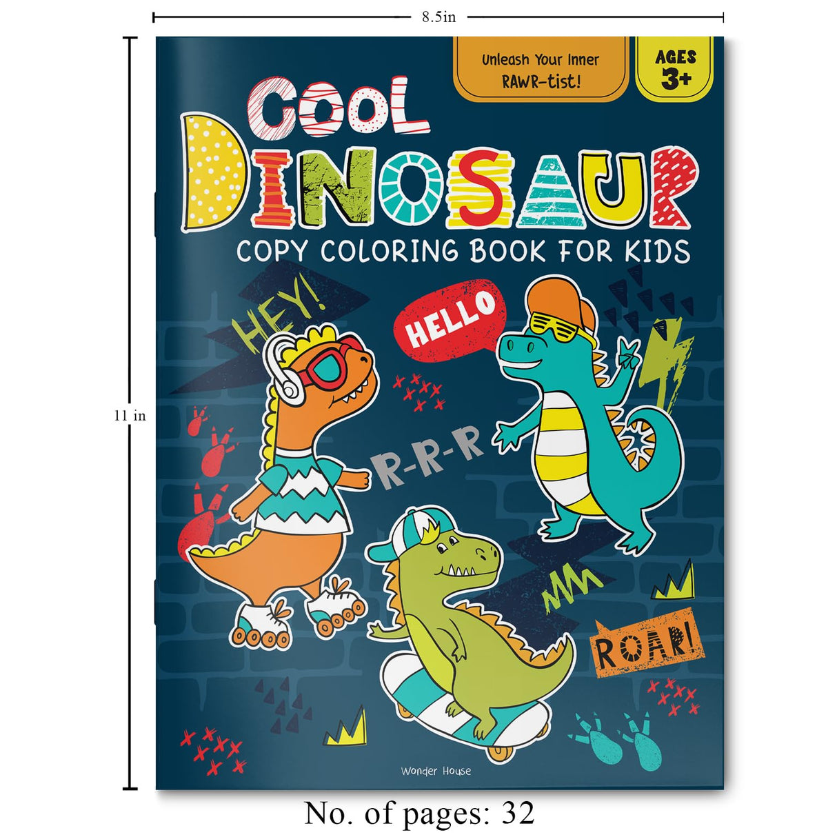 Cool Dinosaur Copy Coloring Book For Kids - Retail Maharaj