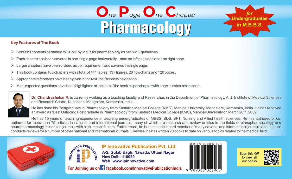 One Page One Chapter Pharmacology for Undergraduates in M.B.B.S. (As Per NMC-CBME Syllabus) - Retail Maharaj