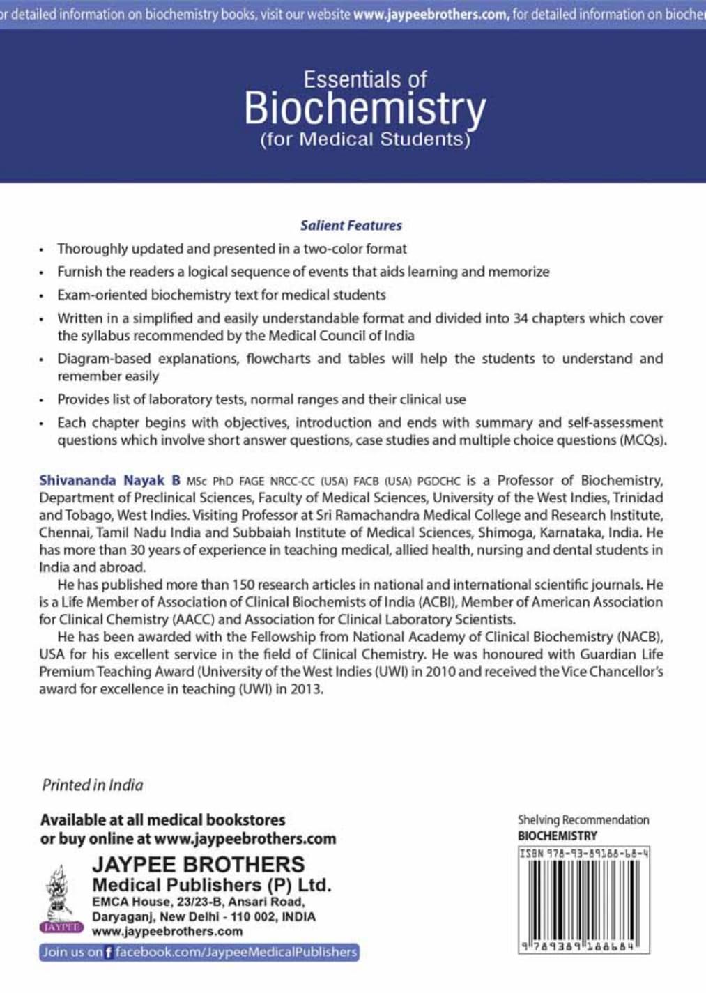 ESSENTIALS OF BIOCHEMISTRY (FOR MEDICAL STUDENTS) AS PER THE REVISED NMC CURRICULUM - Retail Maharaj
