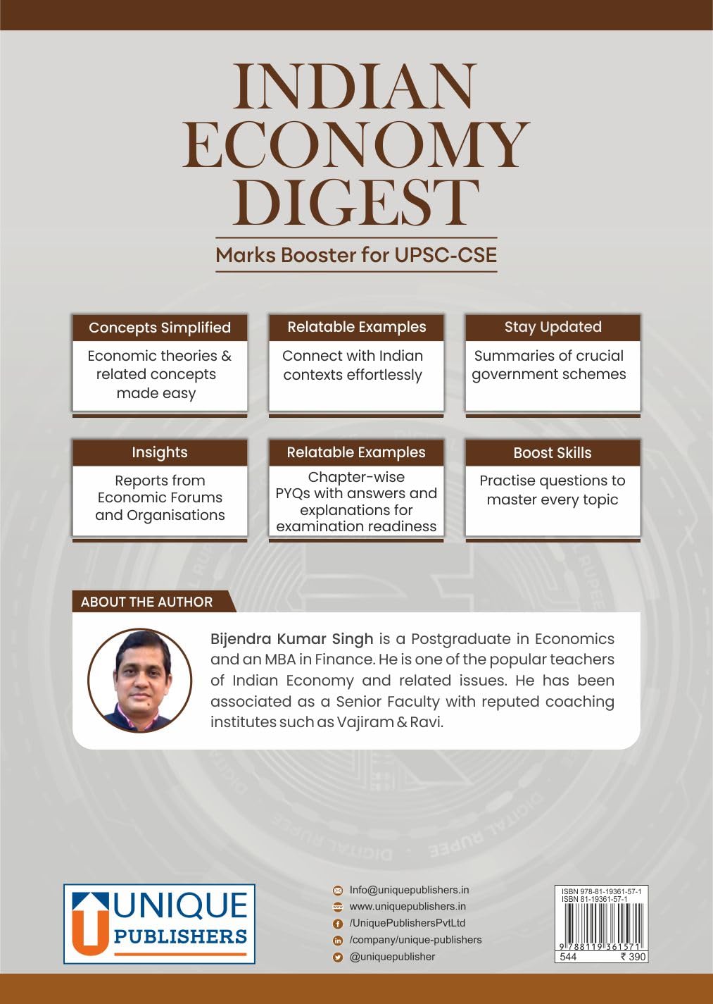 Indian Economy Digest: UPSC-CSE Marks Booster - Comprehensive Guide with Updated Syllabus, Key Concepts, Practice Questions, and Expert Insights - Retail Maharaj