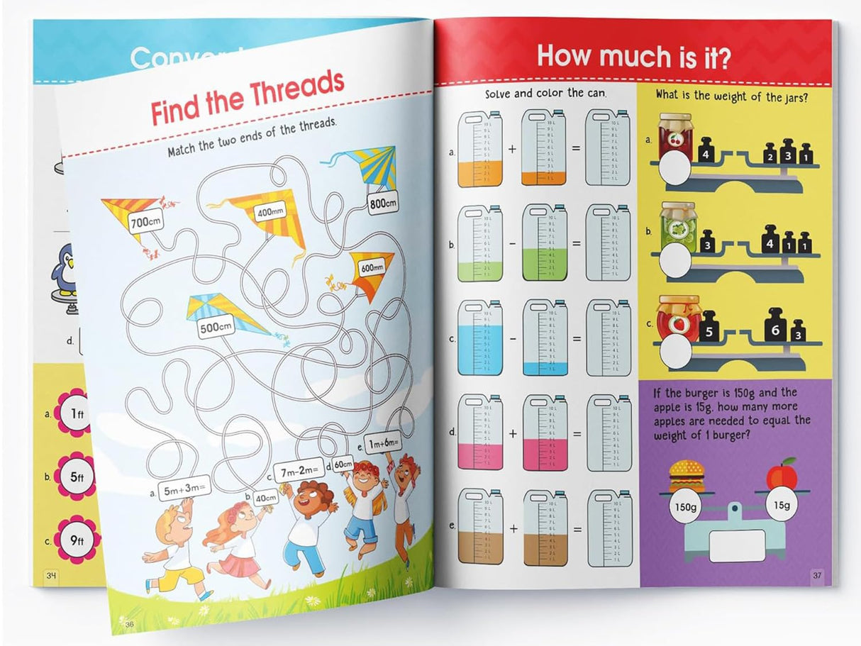 Math Activity Books Bundle 3 – Measurement / Data Handling / Money and Word Problem (Pack of 3 Books) - Retail Maharaj