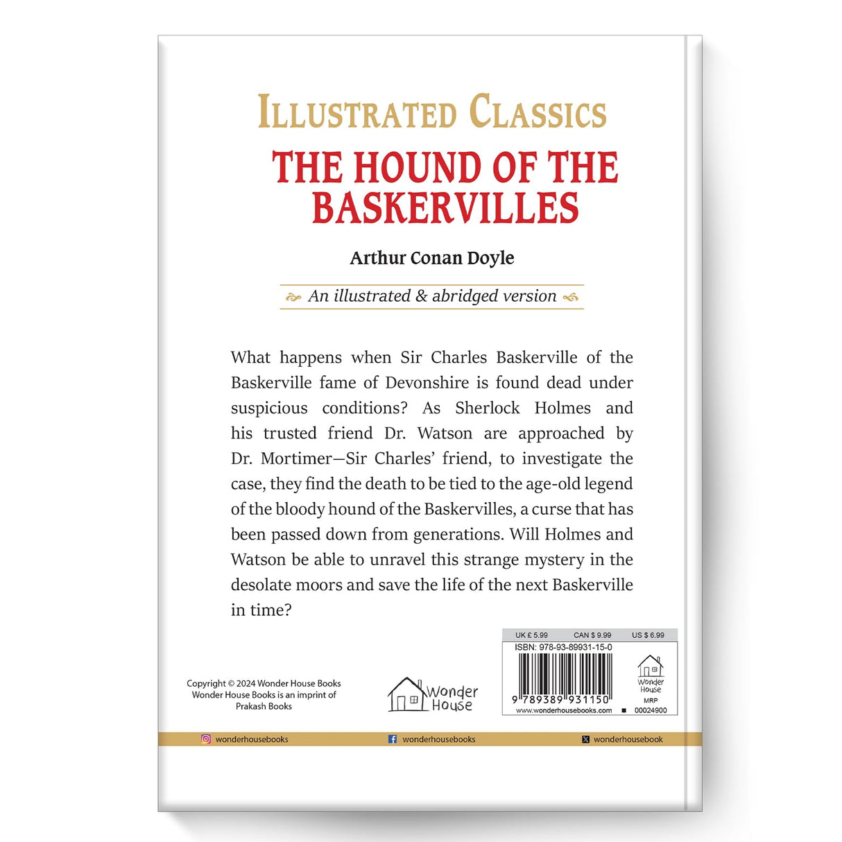The Hound of the Baskervilles: Illustrated Abridged Children Classics English Novel With Review Questions (Hardback) - Retail Maharaj