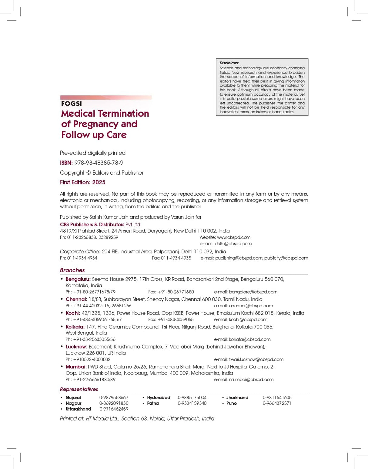 FOGSI | Medical Termination of Pregnancy and Follow Up Care -2025 - Retail Maharaj