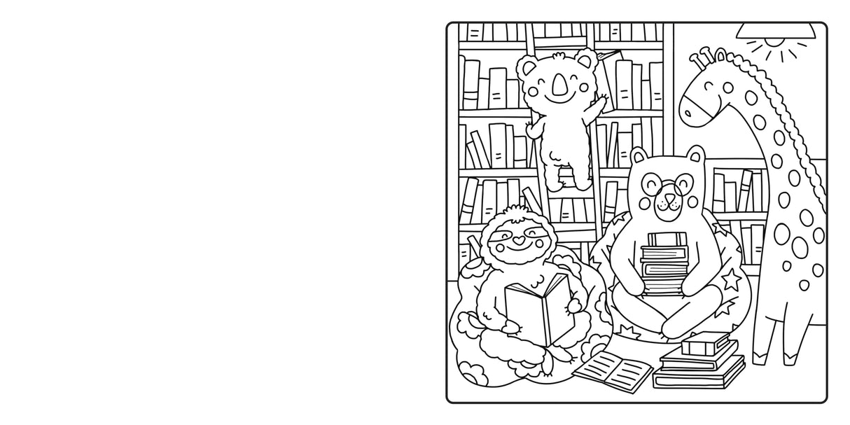 Colour Your Happy: Relax with this calming colouring book for all ages, featuring cute animal friends and cosy scenes - the perfect Christmas gift! (My Happy Feelings) - Retail Maharaj