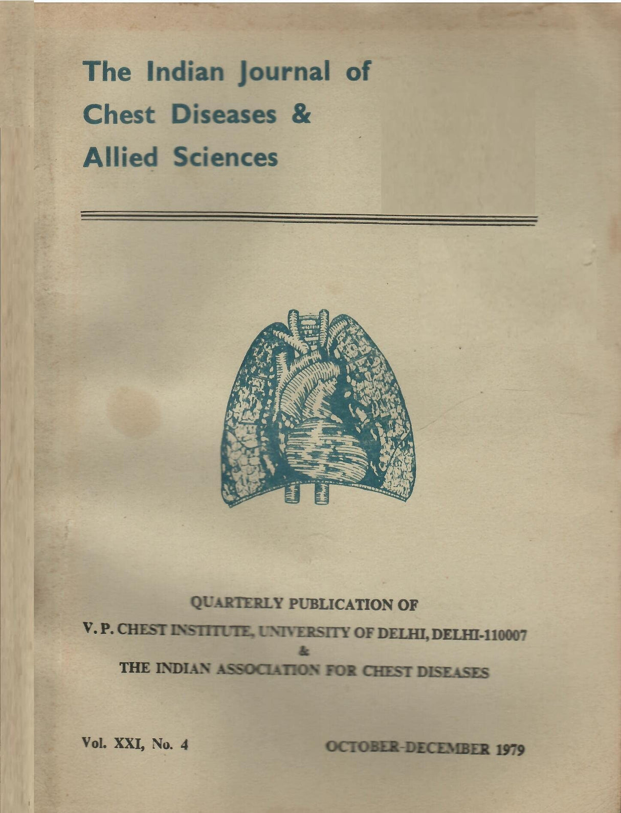 The Indian Journal Of Chest Diseases & Allied Science - 1979(Jan. to Dec.) Vol. 21 Nos. 1 to 4 (set Of 4 Books)