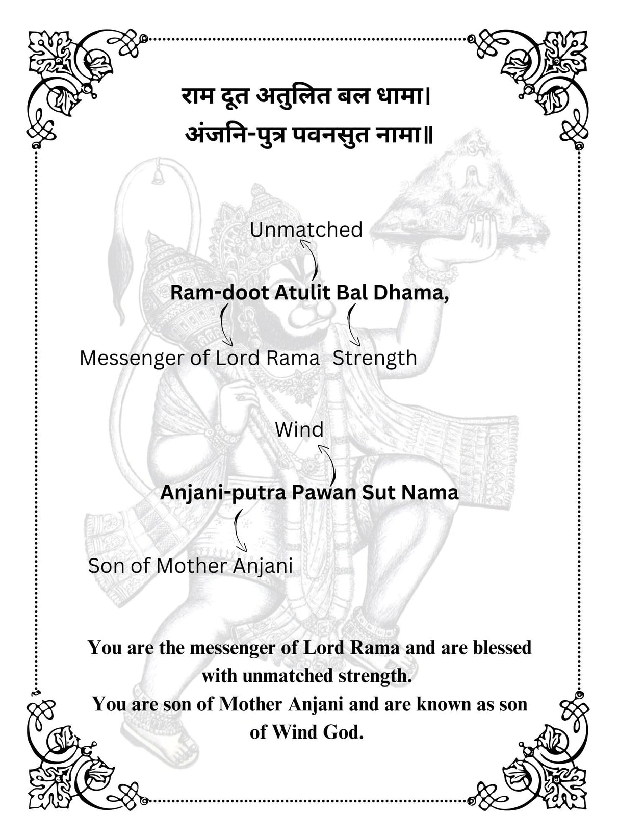 Hanuman Chalisa For Children And Beginners; With Word By Word Explantion of Each Chaupai In English For Better Understanding: English Hindi Bilingual - Retail Maharaj