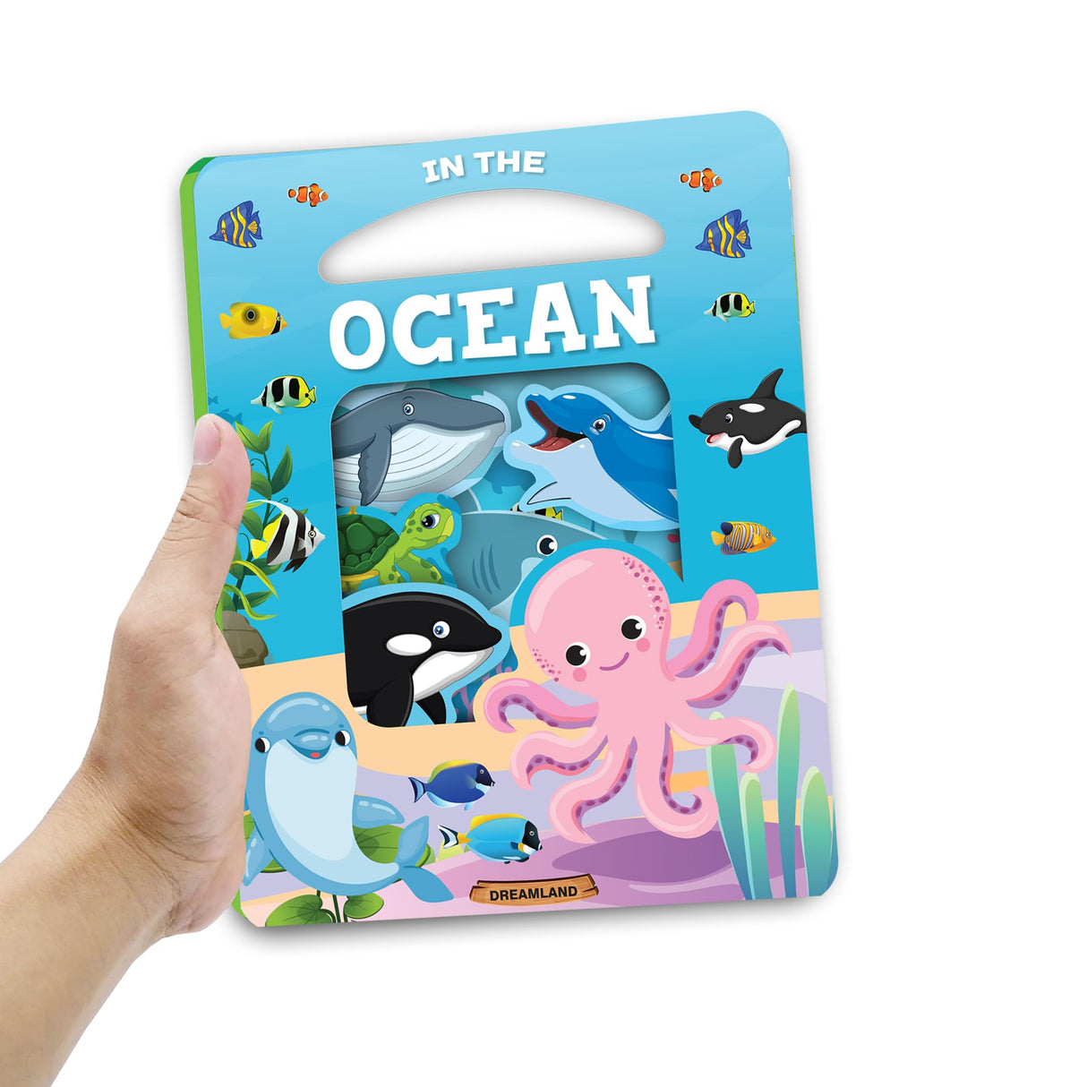 In the Ocean Die Cut Window Board Book for Kids Age 3+ | Early Learning Picture Book with Fun Sea Creature Facts, Bright Illustrations & Toddler-Friendly Die-Cut Pages - Retail Maharaj