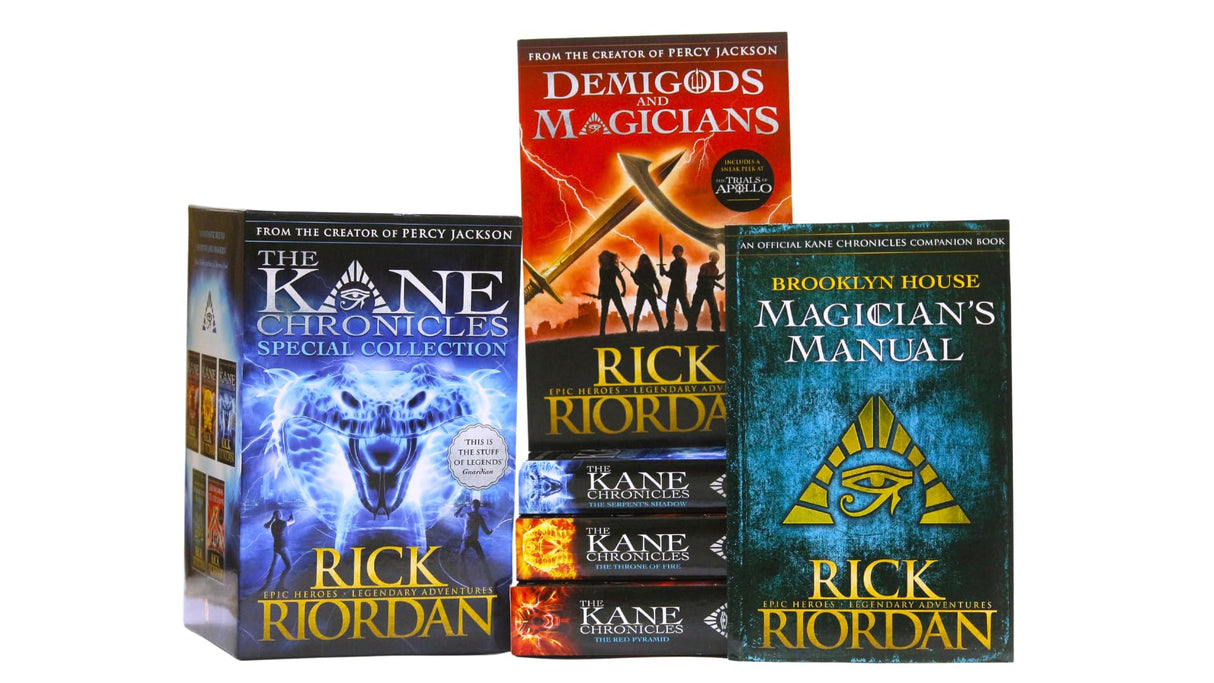 Percy Jackson and the Kane Chronicles: Special Collection 5 Books Boxset (The Kane Chronicles Trilogy, Demigods and Magicians, Magician's Manual) - Retail Maharaj