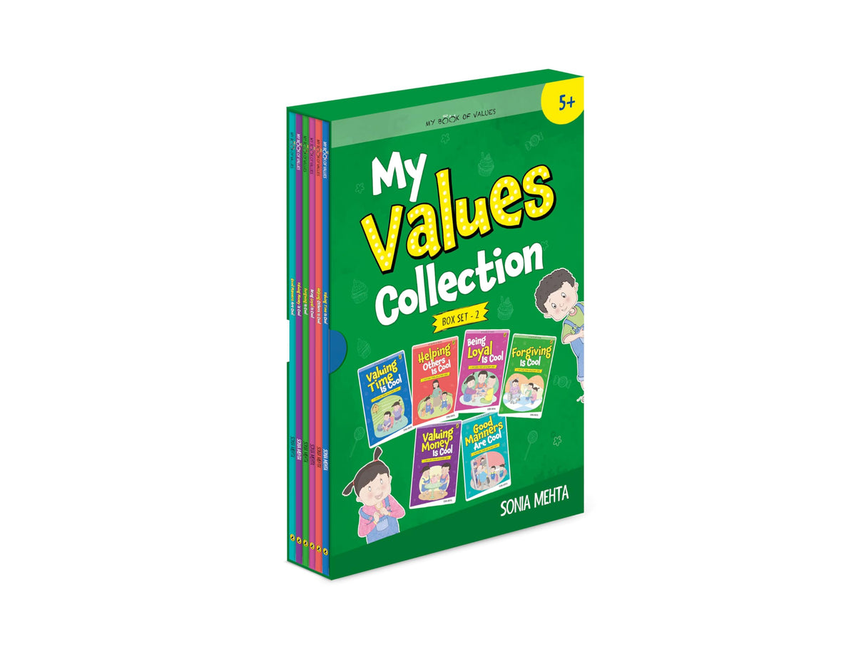 My Book of Values: Box Set 2 | A Set of 6 Exciting Story cum Activity Books | Illustrated Storybooks on Values and Good Behaviour | Helping Others, Valuing Time, Valuing Money, Loyalty, Good Manners, Forgiveness | Ages 5 + - Retail Maharaj